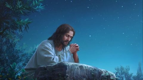 Jesus betet im Garten Gethsemane